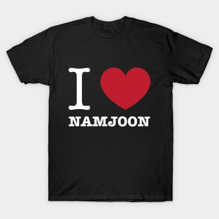 I love BTS Namjoon typography white Morcaworks T-Shirt